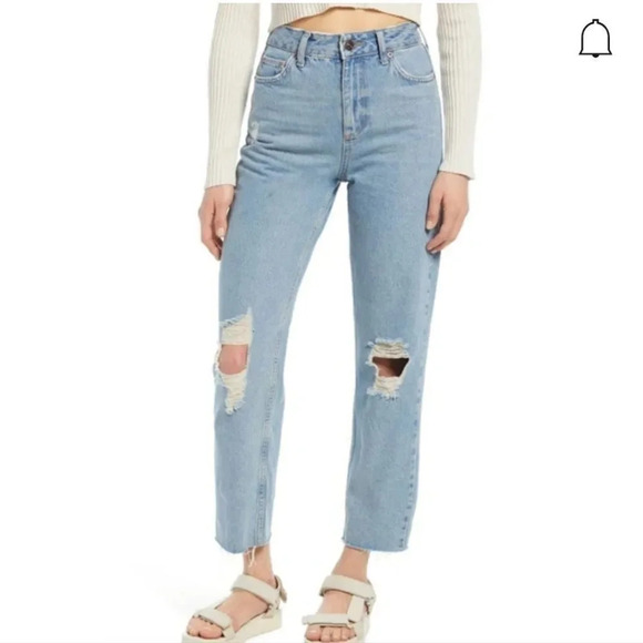 BDG Urban Outfitters Pax Ripped High Waist Jeans In Light Wash - Picture 1 of 13